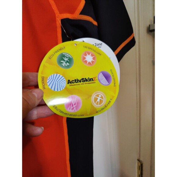 ACTIVSKIN MAXIMUM UV PROTECTION Swim Hike SHIRT Orange SIZE M NWT! Rash Guard - Picture 3 of 7